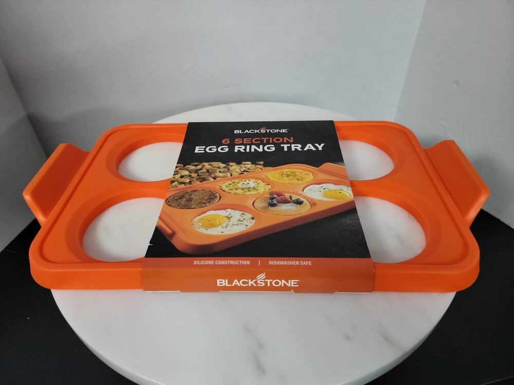 Orange Silicone 6 Section Egg Ring Tray
